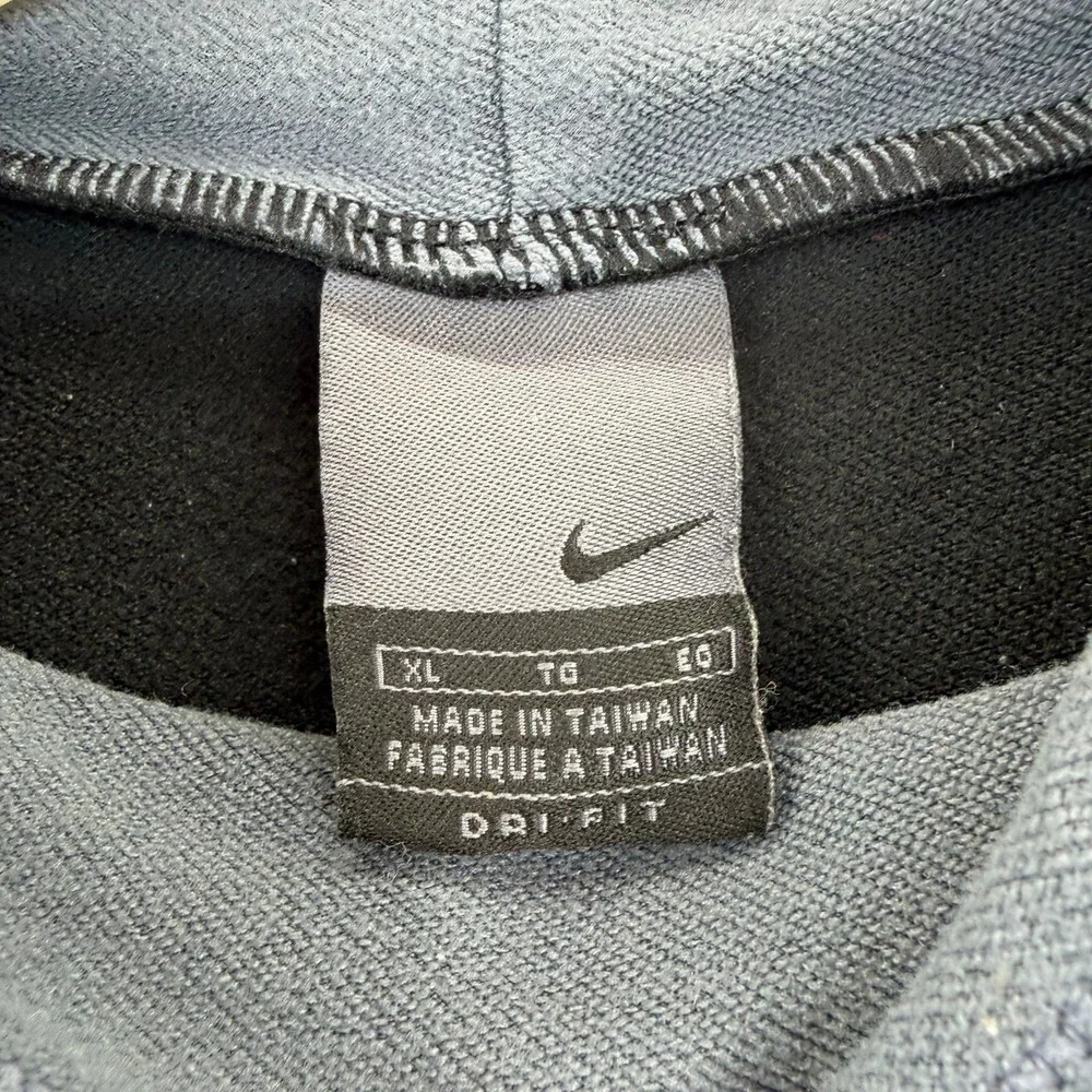 Nike Dri-FIT Men's XL Mock Neck Long Sleeve Running Shirt Black Y2K Thumbholes